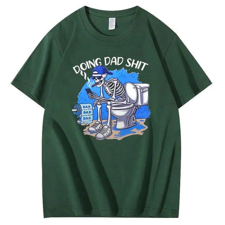 Doing Dad Shit Pattern Print Crew Neck T-Shirt