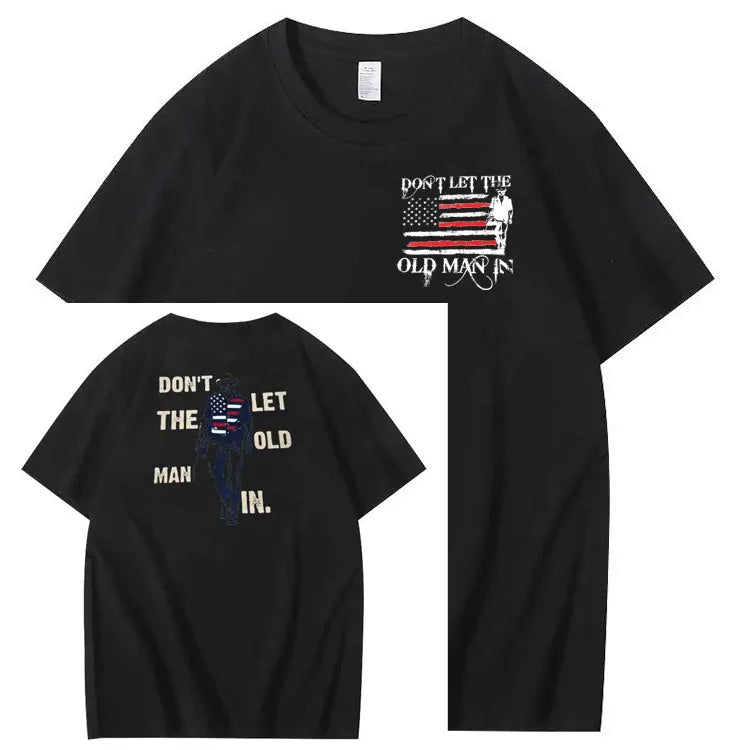 Vintage Don't Let The Old Man In Pattern 100&Cotton Print T-Shirt