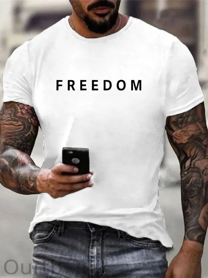 Freedom Pattern100% Cotton T-Shirt
