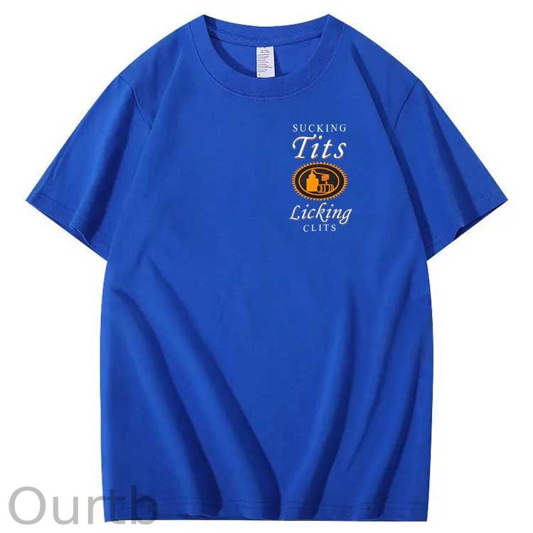 Sucking Tits Licking Clits Pattern Print 100%Cotton T-Shirt