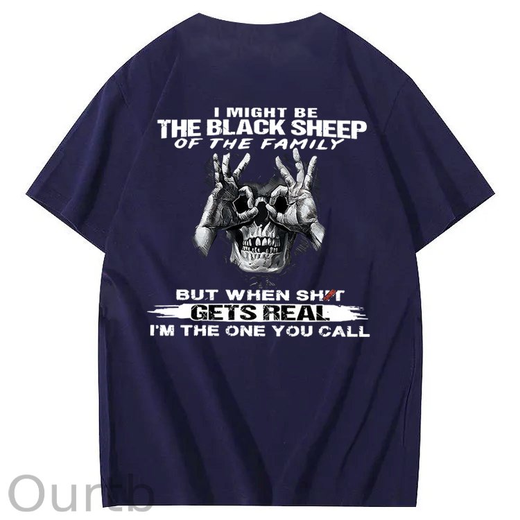 The Blacksheep Of The Family Pattern Print 100%Cotton T-Shirt