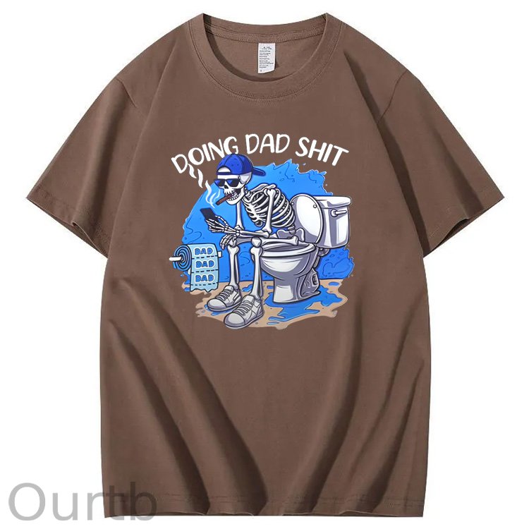 Doing Dad Shit Pattern Print Crew Neck T-Shirt