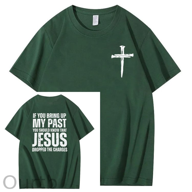 Bring Up My Past Jesus Pattern Print Crew Neck T-Shirt