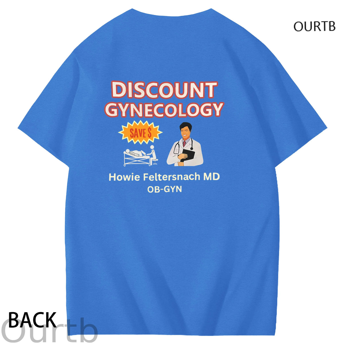 Discount Gynecology Howie Feltersnach MD OB-GYN Art Pattern Print T-Shirt