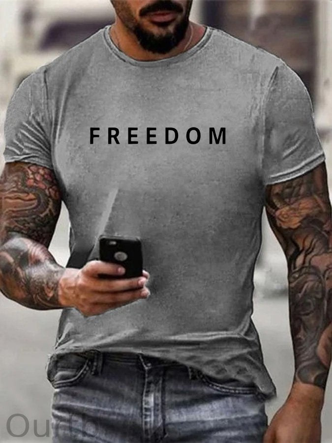 Freedom Pattern100% Cotton T-Shirt