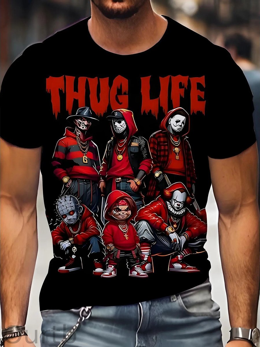Thug Life Horror Print 100% Cotton T-Shirt