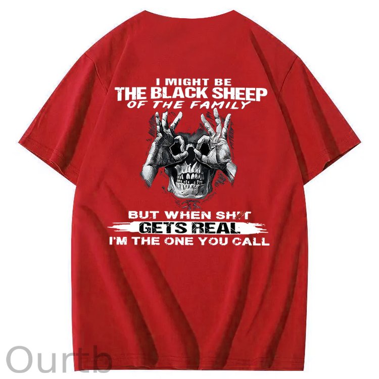 The Blacksheep Of The Family Pattern Print 100%Cotton T-Shirt