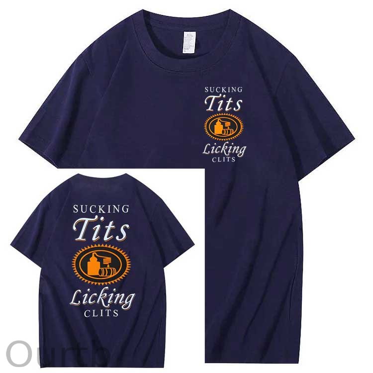 Sucking Tits Licking Clits Pattern Print 100%Cotton T-Shirt