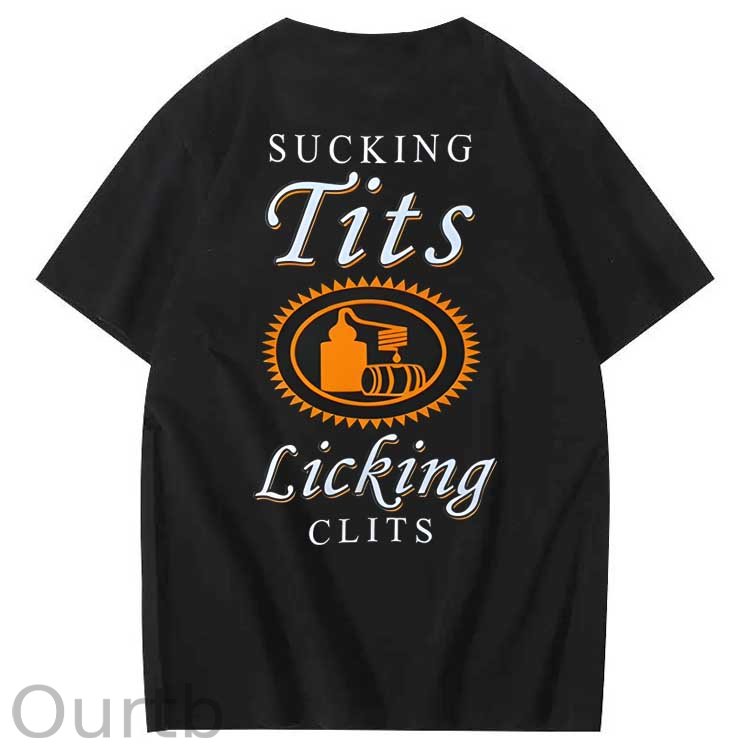 Sucking Tits Licking Clits Pattern Print 100%Cotton T-Shirt