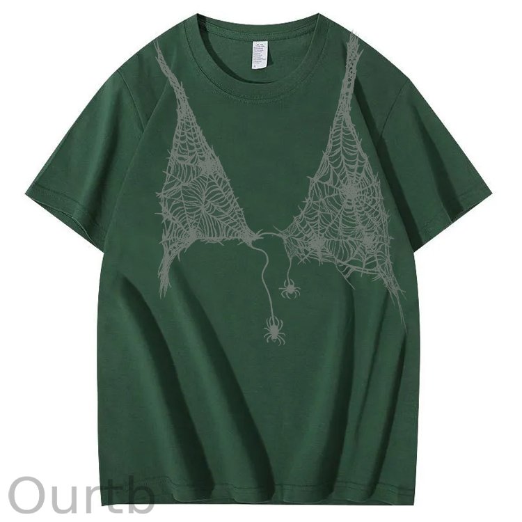 Halloween Fun Spider Web Bra Pattern Pattern Print 100%Cotton T-Shirt