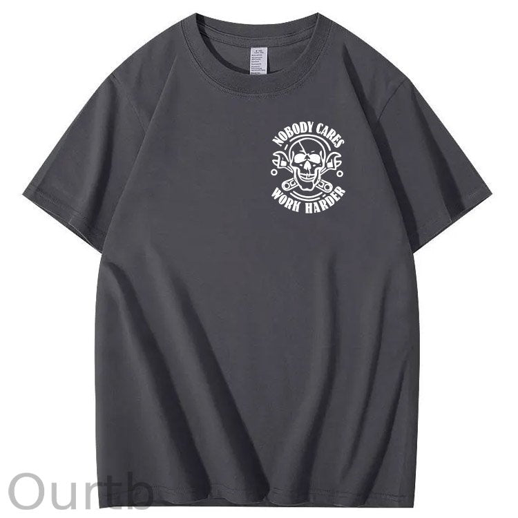 No One Owns You Shit Work Hard Pattern Print 100%Cotton T-Shirt