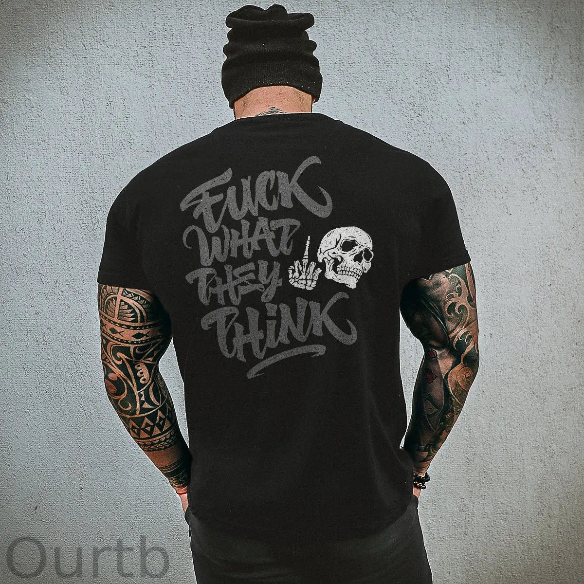 Fuck What They Think Skull Printed T-shirt