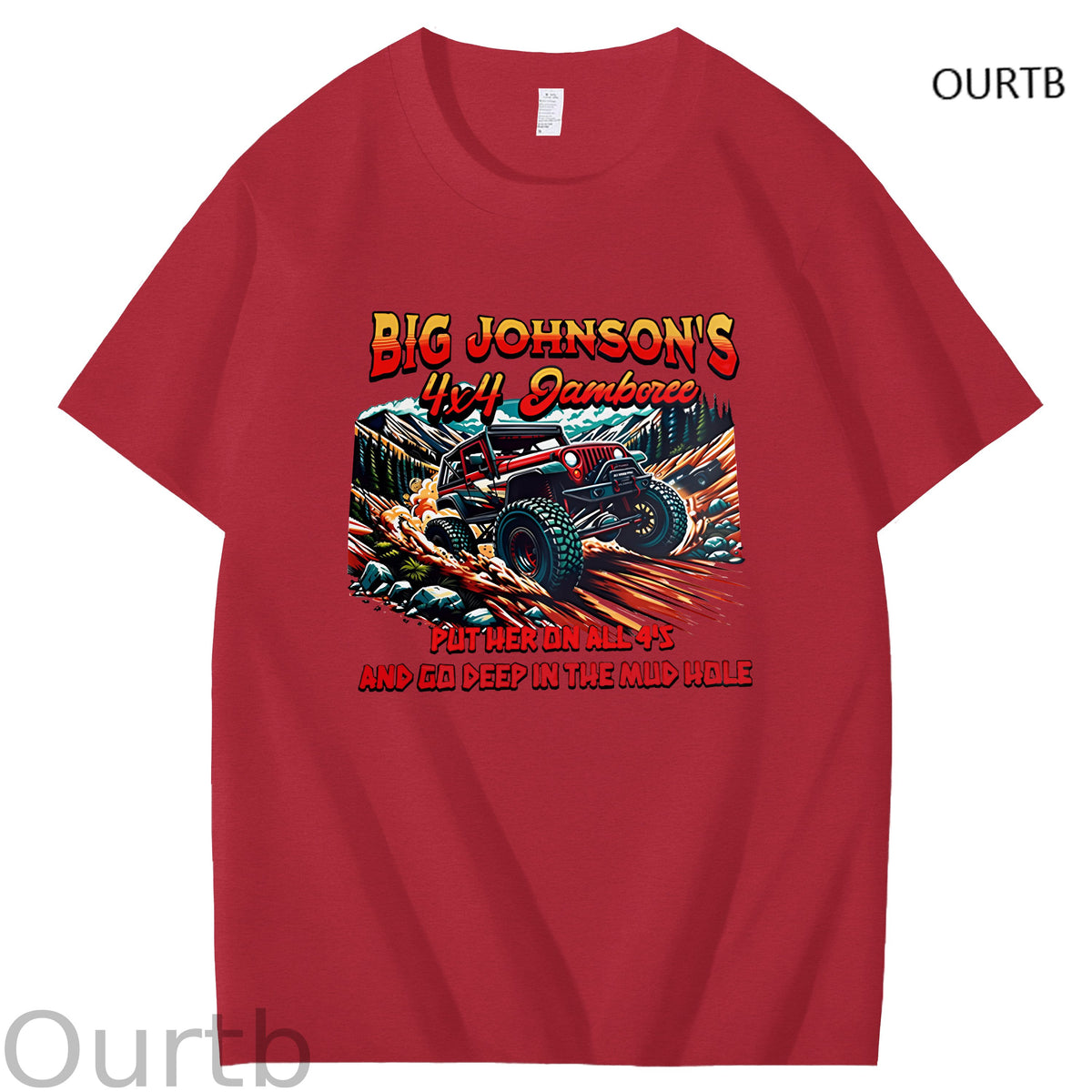 Big Johnson's Put Her On All 4's And Go Deep In The Mud Hole Art Pattern Print T-Shirt