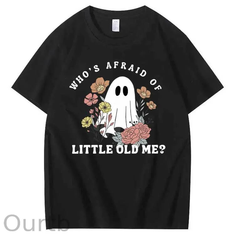Halloween Who's Afraid Of Little Old Me Pattern100% Cotton T-Shirt