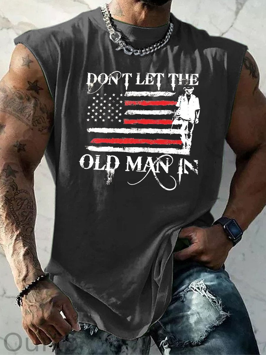Don't Let The Old Man In Pattern Print Vest