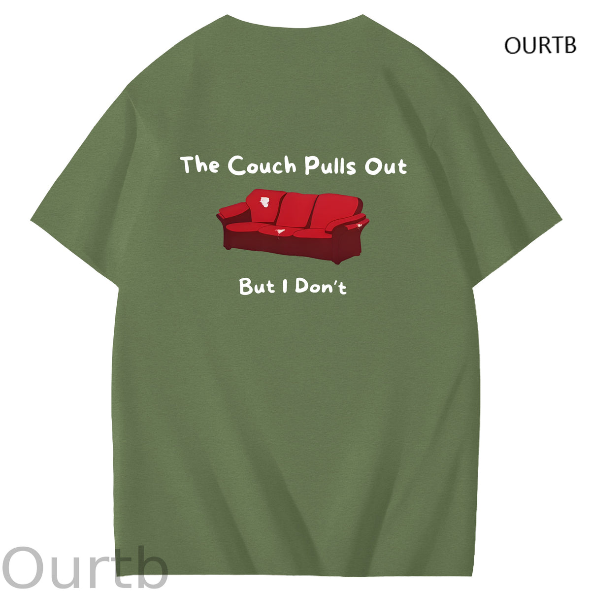 The Couch Pulls Out But I Don't Funny Adult Art Pattern Print T-Shirt
