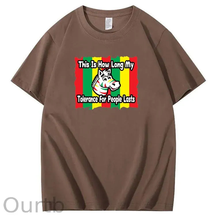 This Is How Long my Tolerance For People Lasts Pattern Print Crew Neck T-Shirt