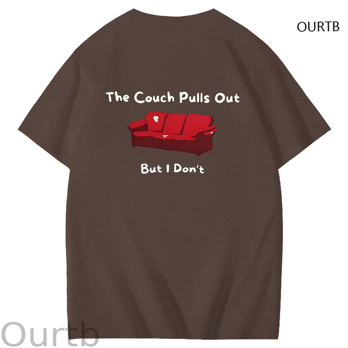 The Couch Pulls Out But I Don't Funny Adult Art Pattern Print T-Shirt