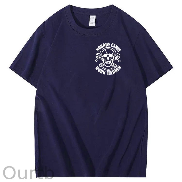 No One Owns You Shit Work Hard Pattern Print 100%Cotton T-Shirt