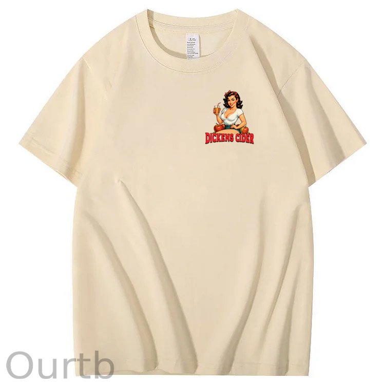 End Each Day With A Dicknes Cider Pattern Print 100%Cotton T-Shirt