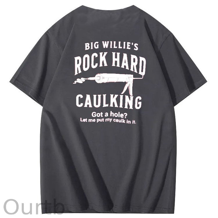 Big Willie’s Rock Pattern Print Crew Neck T-Shirt