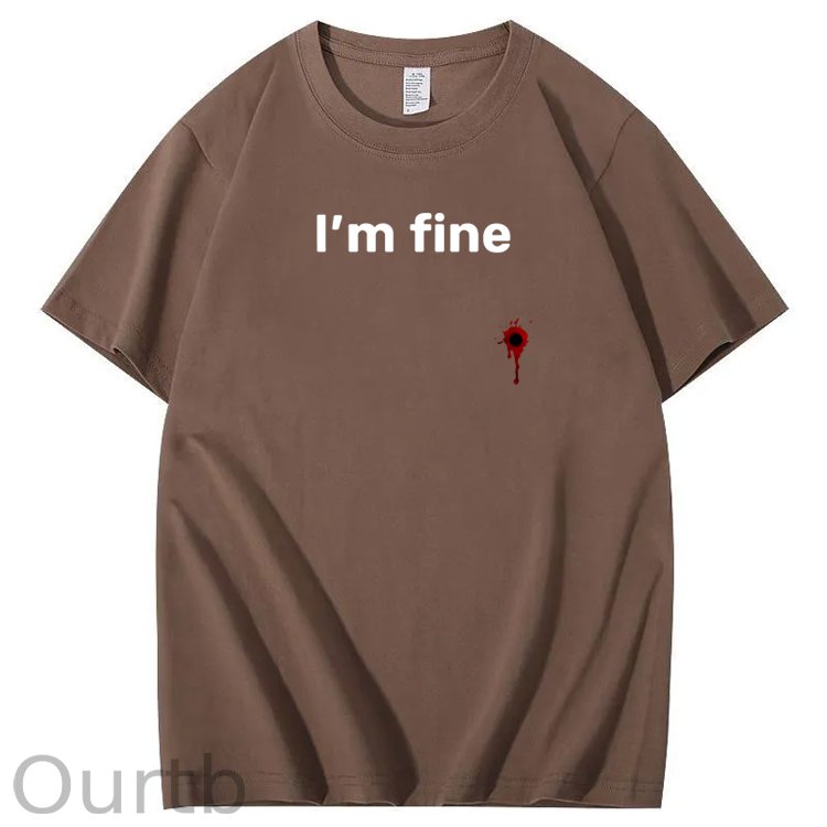 I'm Fine Pattern100% Cotton T-Shirt