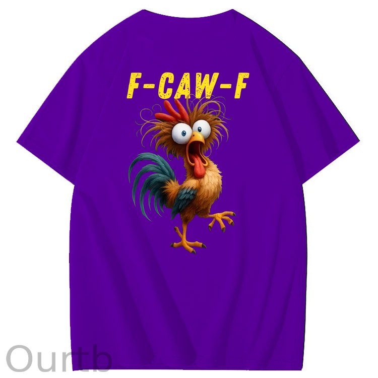 F-Caw-F Crazy Funny Chicken Pattern100% Cotton T-Shirt