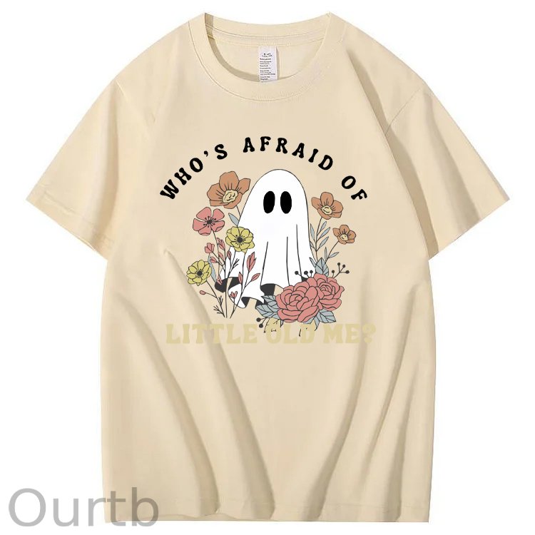 Halloween Who's Afraid Of Little Old Me Funny Pattern100% Cotton T-Shirt