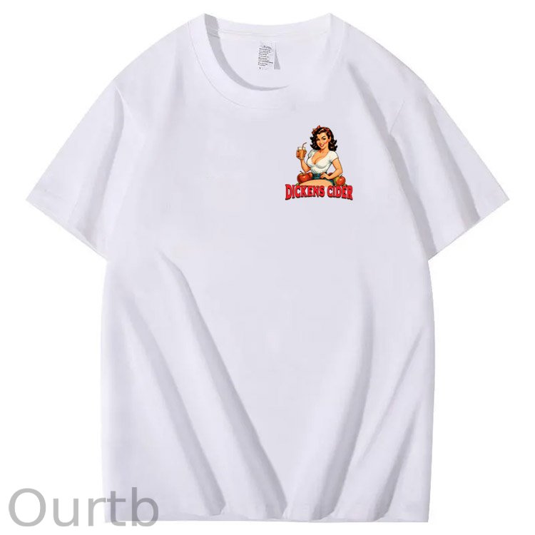 End Each Day With A Dicknes Cider Pattern Print 100%Cotton T-Shirt