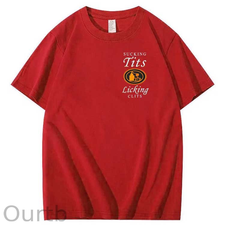Sucking Tits Licking Clits Pattern Print 100%Cotton T-Shirt