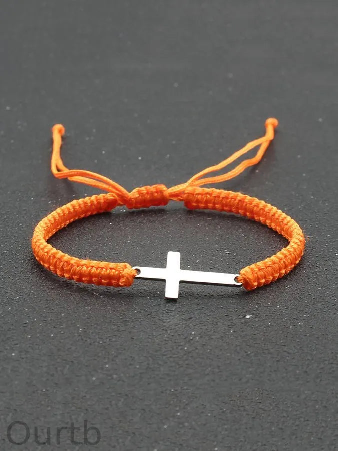 Simple Stainless Steel Cross Braided Bracelet