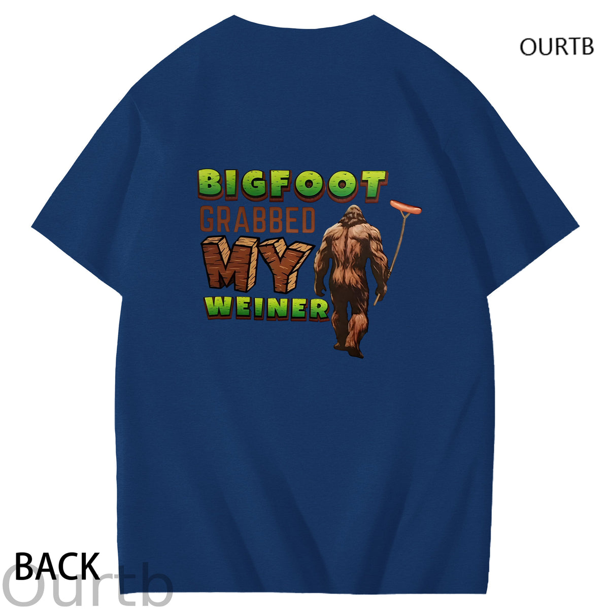 Bigfoot Grabbed My Weiner Art Pattern Print T-Shirt