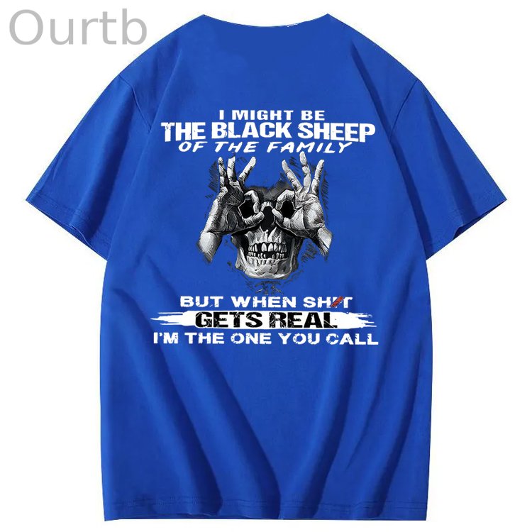 The Blacksheep Of The Family Pattern Print 100%Cotton T-Shirt