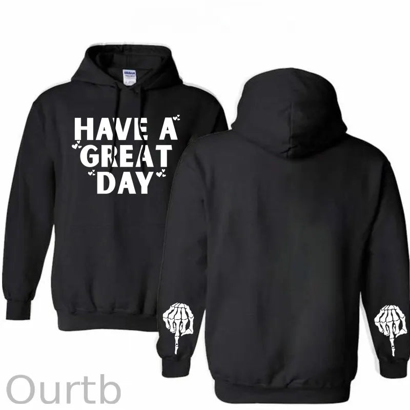 Have A Great Day Pattern 100% 300g Cotton Classic Hoodie