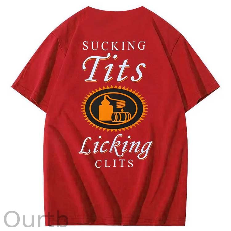Sucking Tits Licking Clits Pattern Print 100%Cotton T-Shirt