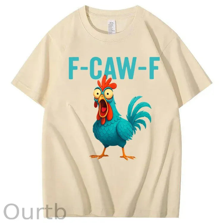 Funny Rooster Chicken F-Caw-F Chicken 100% Cotton T-Shirt