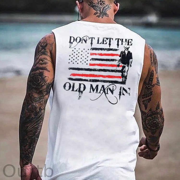 Don't Let The Old Man In Pattern Print Vest
