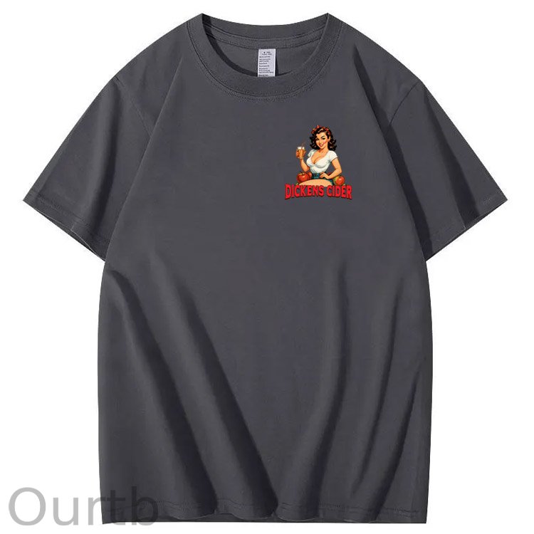 End Each Day With A Dicknes Cider Pattern Print 100%Cotton T-Shirt