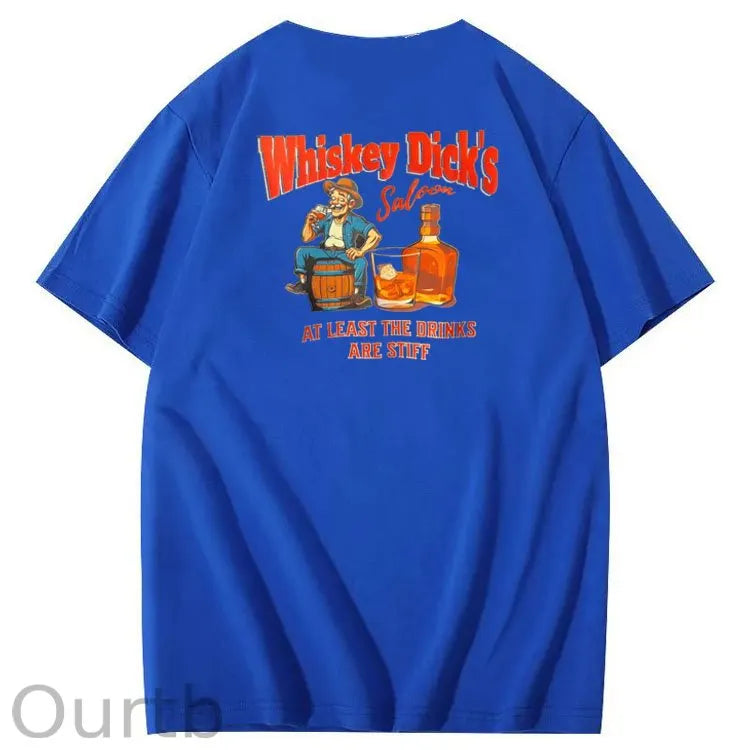Whiskey Dick's Print Pattern Crew Neck T-Shirt