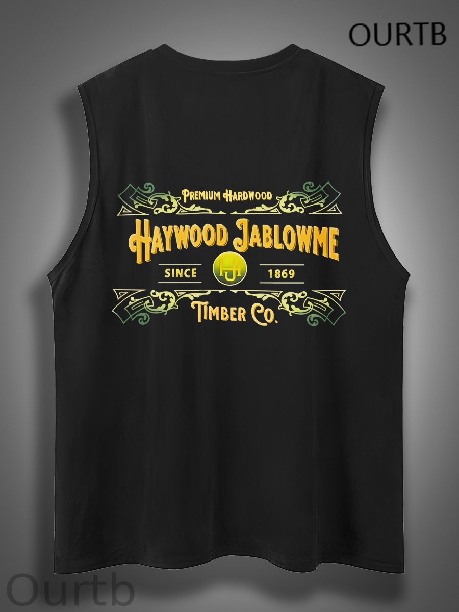 Haywood Since 1869 Jablowme Timber Co Art Print Cotton Sleeveless Tank Tops