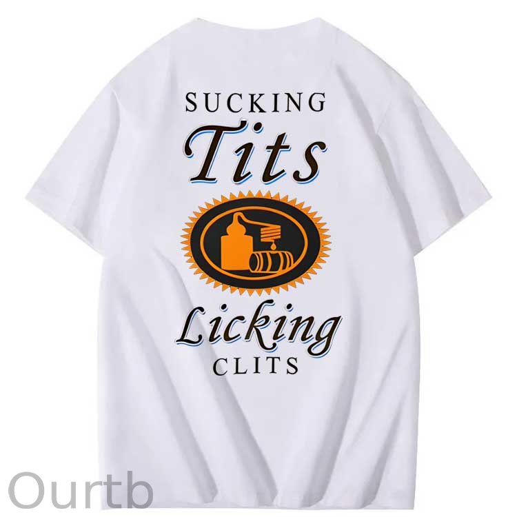Sucking Tits Licking Clits Pattern Print 100%Cotton T-Shirt