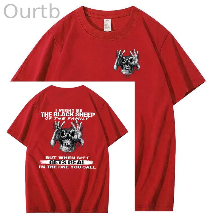 The Blacksheep Of The Family Pattern Print 100%Cotton T-Shirt