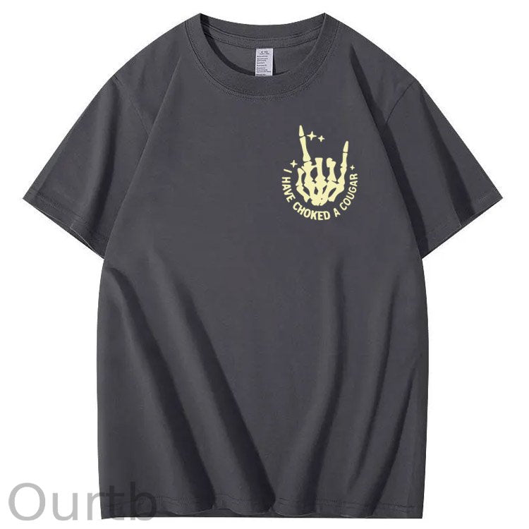 I Have Chocked A Cougar Pattern Print 100%Cotton T-Shirt
