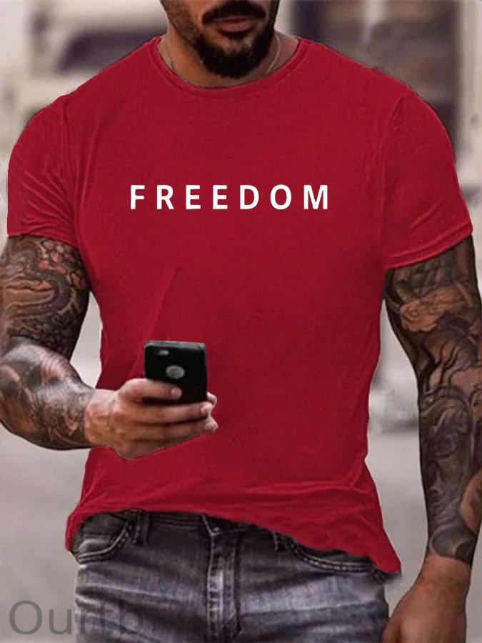 Freedom Pattern100% Cotton T-Shirt