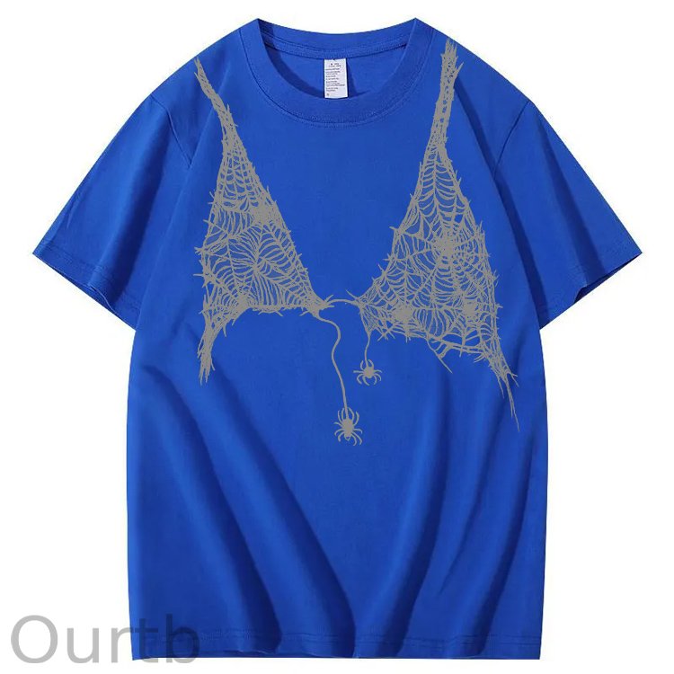 Halloween Fun Spider Web Bra Pattern Pattern Print 100%Cotton T-Shirt