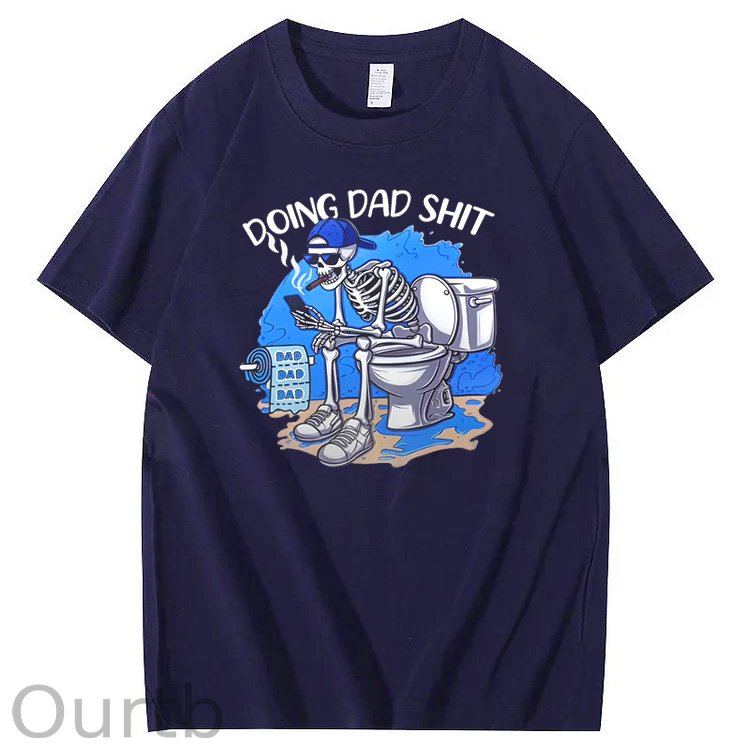 Doing Dad Shit Pattern Print Crew Neck T-Shirt
