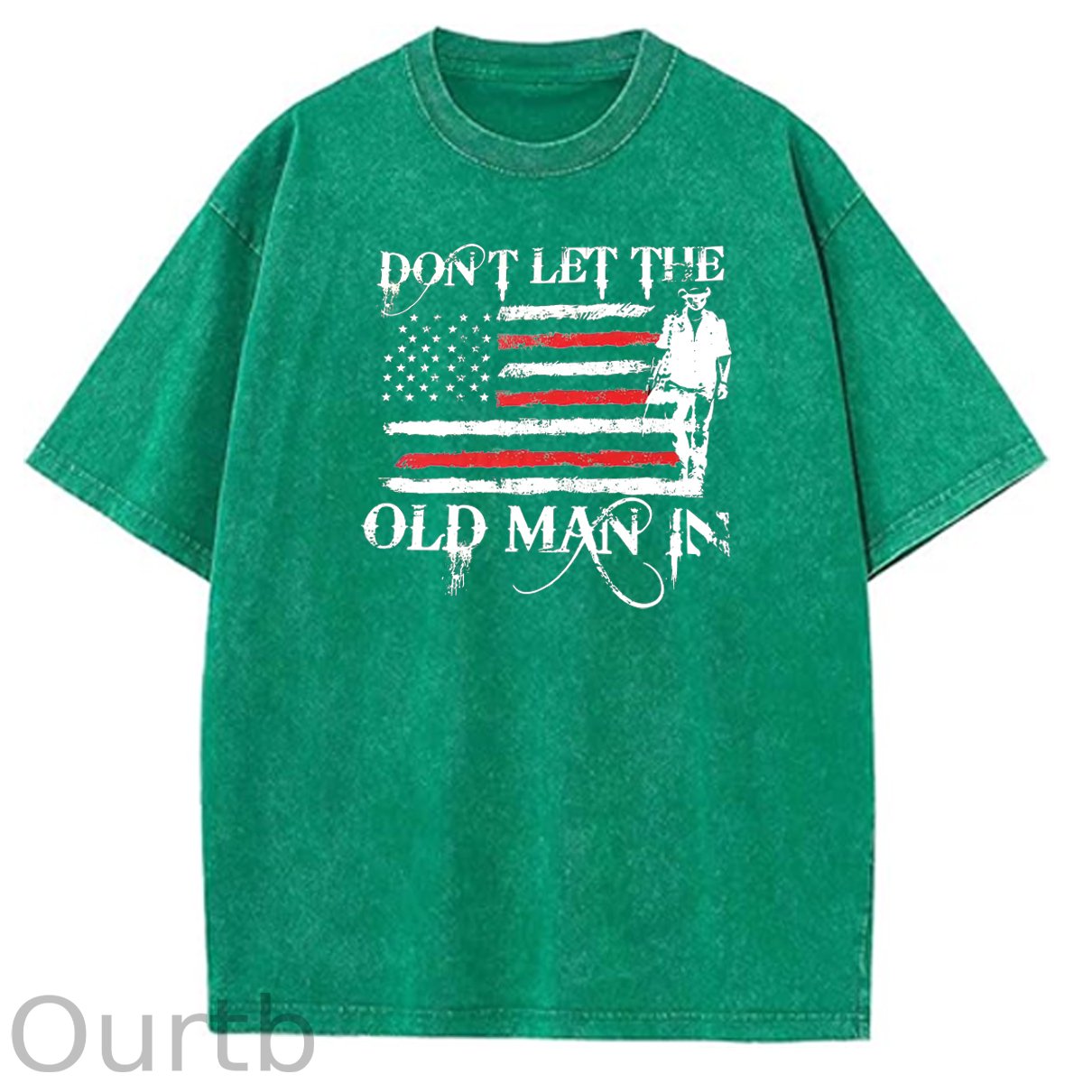 Don't Let The Old Man In Pattern Washing And Aging Process Crew Neck T-Shirt