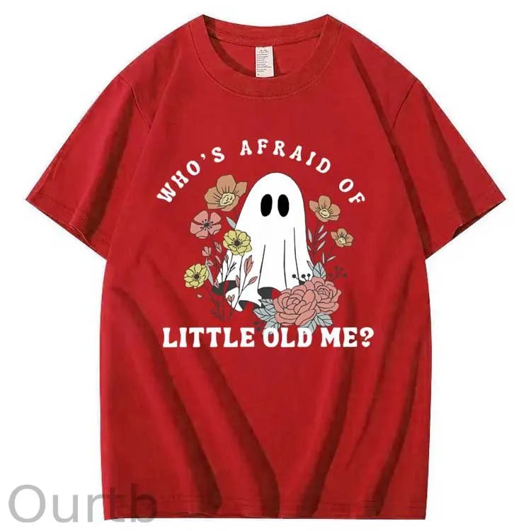 Halloween Who's Afraid Of Little Old Me Pattern100% Cotton T-Shirt