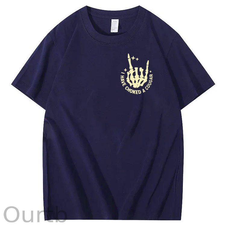 I Have Chocked A Cougar Pattern Print 100%Cotton T-Shirt