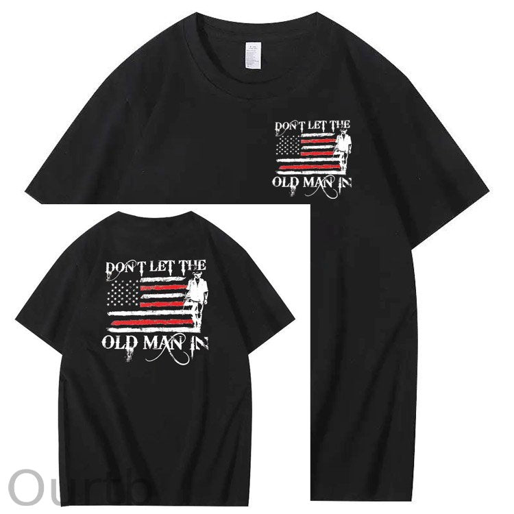 Don't Let The Old Man In Pattern 100&Cotton Print T-Shirt